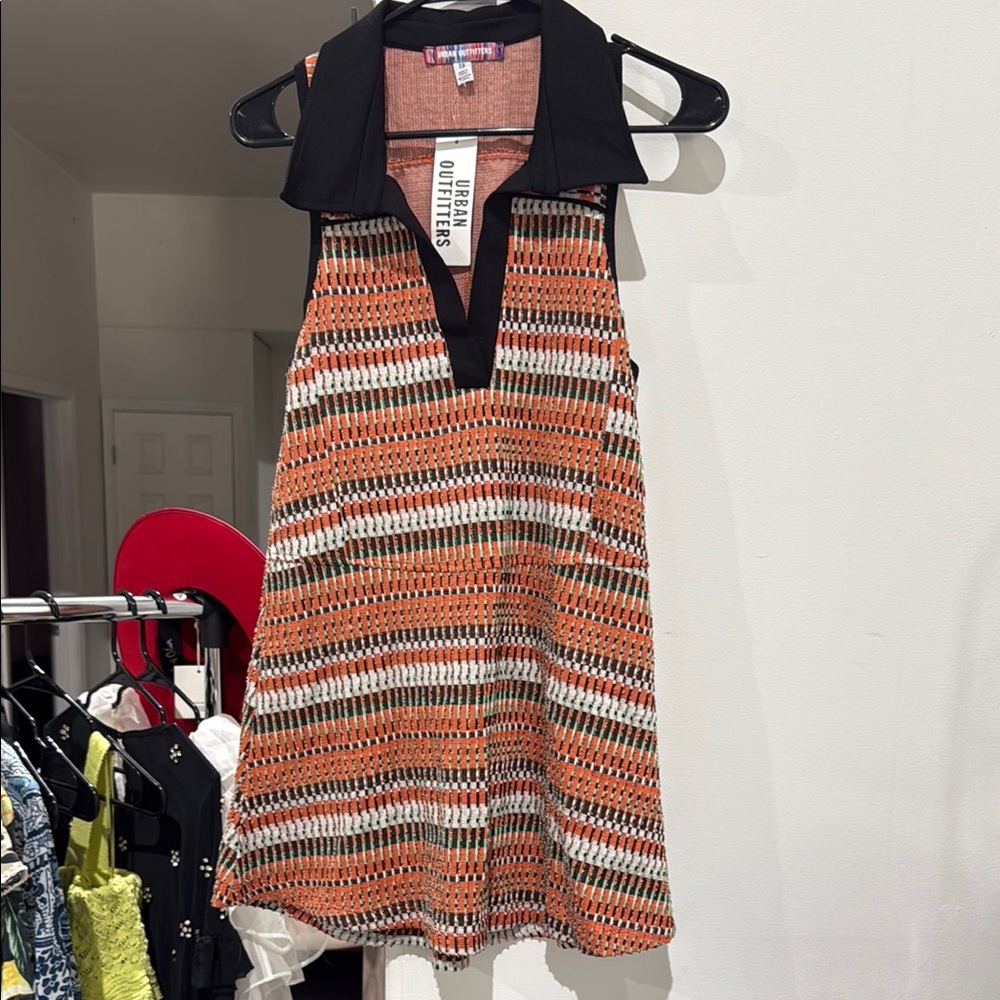 Urban Outfitters Black and Orange Tunic Top